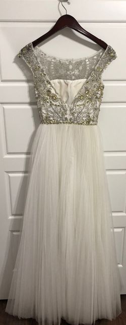 Sherri Hill White Size 0 Floor Length Beaded Top Prom Ball gown on Queenly