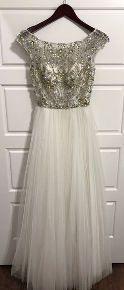 Sherri Hill White Size 0 Floor Length Beaded Top Prom Ball gown on Queenly