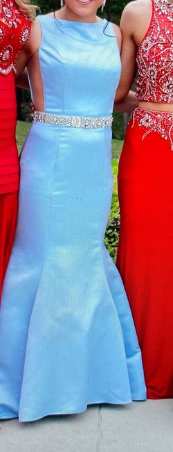 Angela and Alison Blue Size 8 Floor Length Prom Mermaid Dress on Queenly