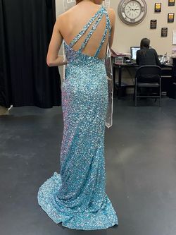 Sherri Hill Blue Size 0 Black Tie Jewelled Straight Dress on Queenly
