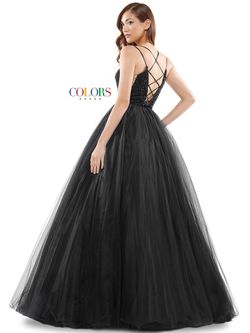 Style Arianna Colors Black Tie Size 12 Prom Plunge Ball gown on Queenly