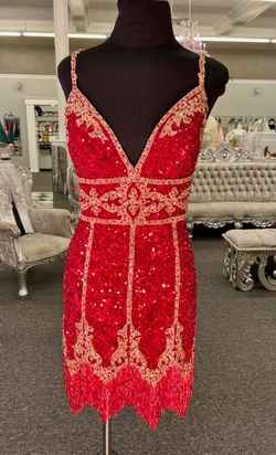 Sherri Hill Red Size 2 Pageant Floor Length Cocktail Dress on Queenly