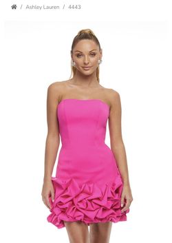 Ashley Lauren Pink Size 0 Homecoming Euphoria Sorority Formal Cocktail Dress on Queenly