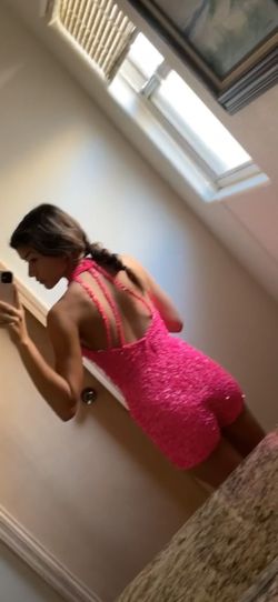 Sherri Hill Pink Size 00 Black Tie Summer Floor Length Jumpsuit Dress on Queenly
