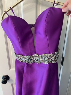 Jovani Purple Size 10 Military Mermaid Dress on Queenly