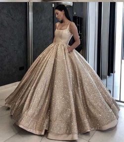 Gold Size 12 Ball gown on Queenly
