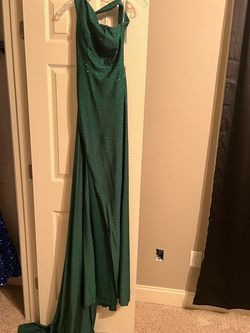 Sherri Hill Green Size 0 Floor Length Free Shipping Side slit Dress on Queenly