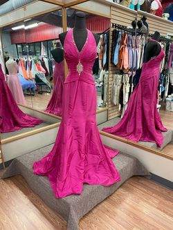 Alyce Design Pink Size 8 Floor Length Barbiecore Halter Mermaid Dress on Queenly