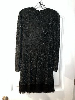 Ashley Lauren Black Size 12 Homecoming Midi Cocktail Dress on Queenly
