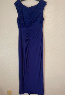 Connected Apparel Blue Size 10 Floor Length Military Straight Dress on Queenly