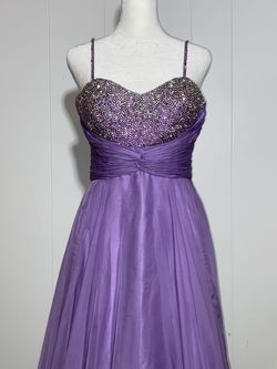 Sherri Hill Purple Size 6 Jewelled A-line Dress on Queenly