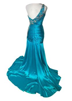 Sherri Hill Blue Size 6 Floor Length Side slit Dress on Queenly