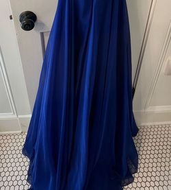 Sherri Hill Blue Size 6 Sequin Floor Length Black Tie A-line Dress on Queenly