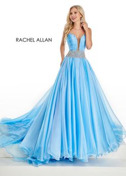 rachel allan Blue Size 6 Black Tie Cut Out Ball gown on Queenly