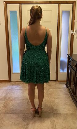 Ashley Lauren Green Size 6 Pageant Midi Cocktail Dress on Queenly