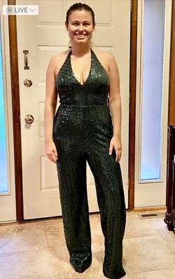 Premier Armour Green Size 8 Floor Length Jumpsuit Dress on Queenly
