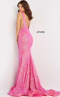 Jovani Hot Pink Size 0 Black Tie Mermaid Dress on Queenly