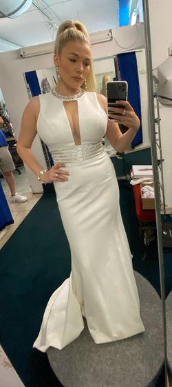 Sherri Hill White Size 4 Wedding Prom Mermaid Dress on Queenly
