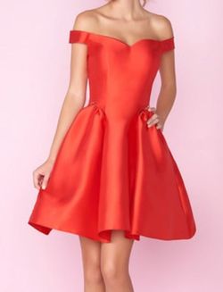 Mac Duggal Red Size 14 Cocktail Military Mini A-line Dress on Queenly