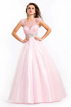 Style 6494 rachel allan partytime Pink Size 6 Black Tie Tall Height Ball gown on Queenly