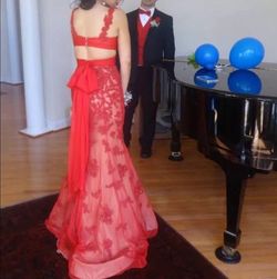 Sherri Hill Red Size 2 Sweetheart Black Tie Mermaid Dress on Queenly