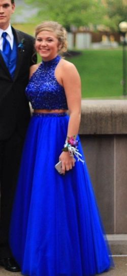 Sherri Hill Blue Size 4 50 Off Two Piece Ball gown on Queenly