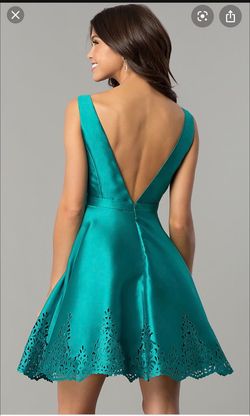 Nina Canacci Blue Size 4 Floor Length Mini A-line Dress on Queenly