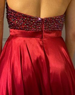 Sherri Hill Red Size 4 Black Tie $300 Side slit Dress on Queenly