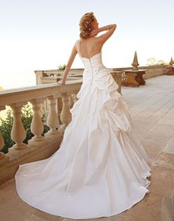 Style 2050 Casablanca White Size 8 Floor Length Train One Shoulder A-line Dress on Queenly