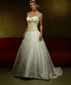 Style 1881 Casablanca White Size 8 Corset Train Sweetheart A-line Dress on Queenly