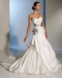Style Y11201 Sophia Tolli White Size 8 Wedding Strapless A-line Dress on Queenly