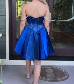 Sherri Hill Blue Size 4 Tulle Midi Pageant Cocktail Dress on Queenly