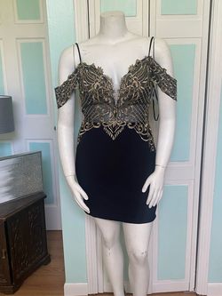 Lucci Lu Black Size 14 Midi Homecoming Cocktail Dress on Queenly