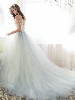 Style Y11550 Sophia Tolli White Size 10 Cotillion Y11550 Embroidery Tall Height Grey Ball gown on Queenly