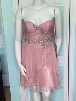 MayQueen Pink Size 12 Prom Spaghetti Strap Sunday Cocktail Dress on Queenly