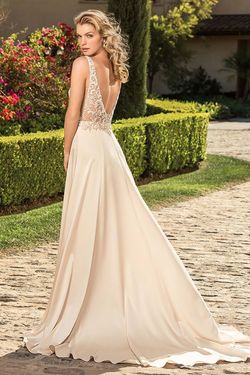 Style 2344 Casablanca Pink Size 8 Floor Length Sleeves Black Tie Rose Gold A-line Dress on Queenly