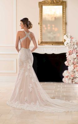 Style 6669 Stella York White Size 8 Embroidery Wedding Straight Dress on Queenly