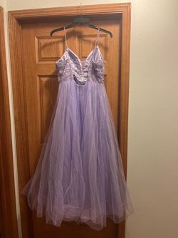 Ellie Wilde Purple Size 14 Train Prom Mini Ball gown on Queenly