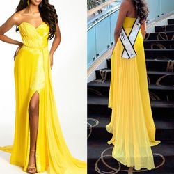 Yellow Size 0 Side slit Dress on Queenly