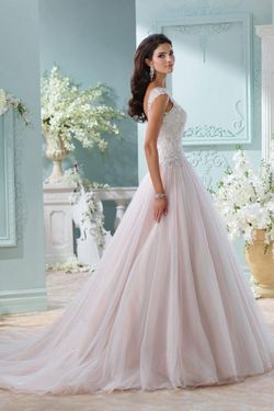 Style Idalia David Tutera White Size 10 Tulle Wedding Ball gown on Queenly