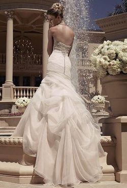 Style 2107 Casablanca White Size 10 Wedding Jewelled Tall Height Straight Dress on Queenly