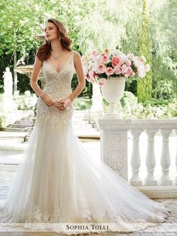 Style Rome Sophia Tolli White Size 10 50 Off Tall Height Tulle Military Straight Dress on Queenly