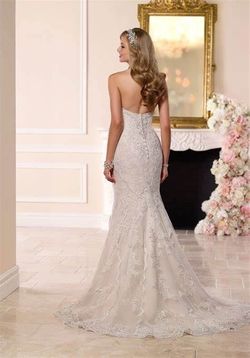 Style 6220 Stella York White Size 12 Tall Height Tulle Sweetheart Straight Dress on Queenly