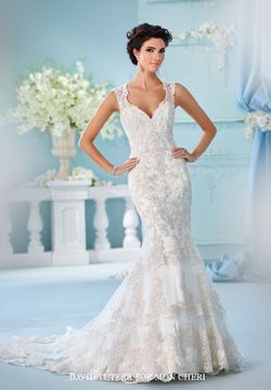 Style Nerida David Tutera White Size 12 Tulle Sweetheart Wedding Straight Dress on Queenly