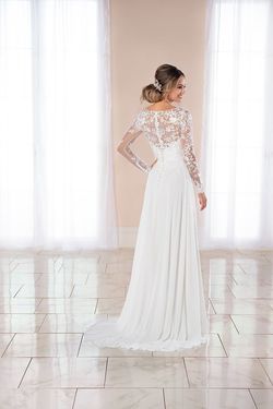 Style 6845 Stella York White Size 24 Long Sleeve Floor Length Sleeves Wedding A-line Dress on Queenly