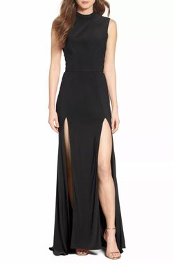 Mac Duggal Black Size 4 Side Slit Wedding Guest Straight Dress on Queenly