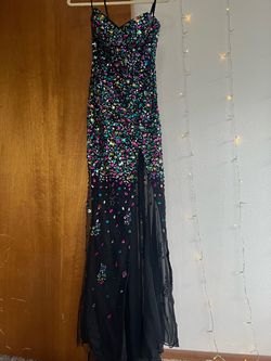 Jovani Multicolor Size 4 50 Off Sheer Sweetheart Prom Side slit Dress on Queenly