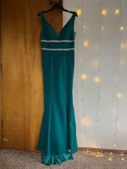Nox Anabel Green Size 6 Military Teal Floor Length Mermaid Dress on Queenly