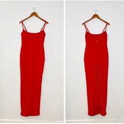 Nookie Red Size 8 Floor Length Jersey Free Shipping Wedding Guest Straight Dress on Queenly