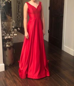 B. Darlin Red Size 2 Floor Length Black Tie A-line Dress on Queenly
